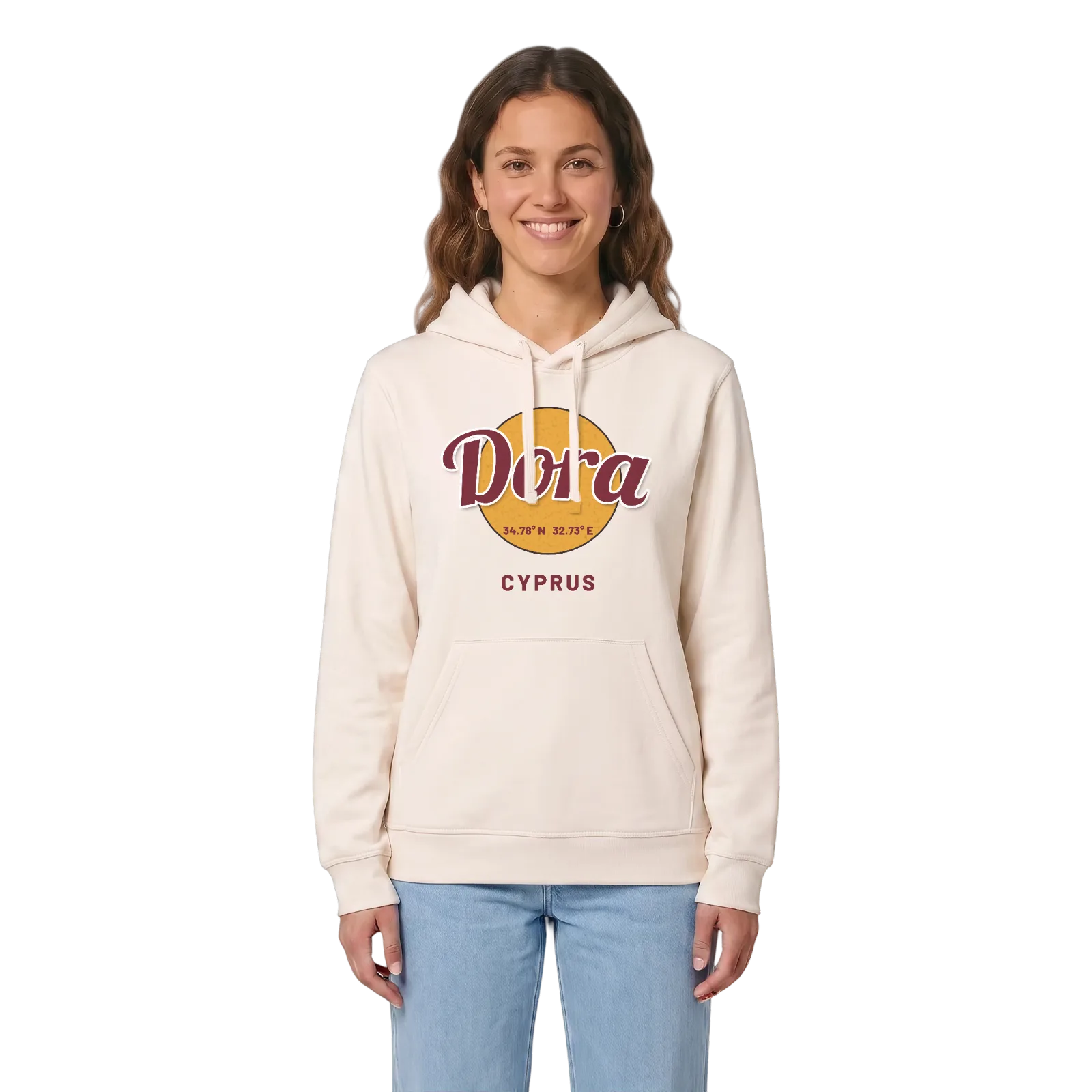 Dora cirkel hoodie – Vintage White, i miljö
