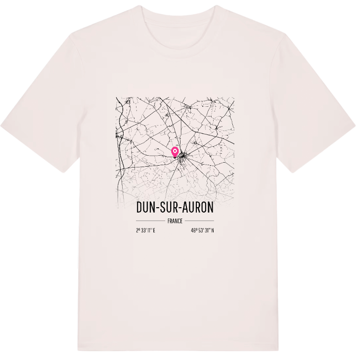 Dun-sur-Auron karta t-shirt – t-shirt från PinShirt