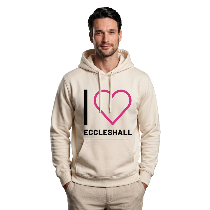 Jag älskar Eccleshall hoodie stort tryck – hoodie från PinShirt