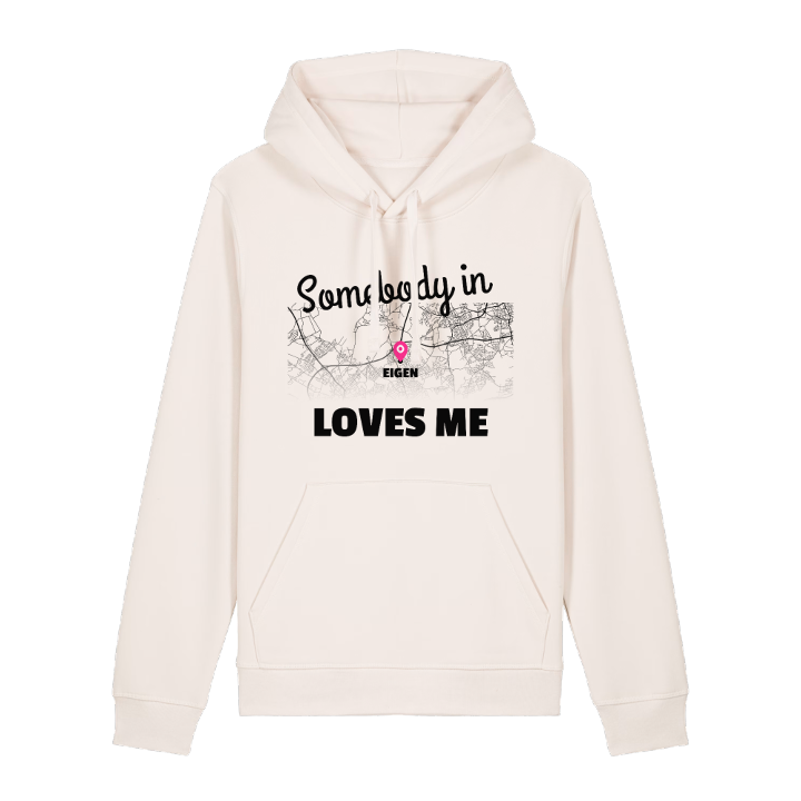 Någon i Eigen älskar mig hoodie – hoodie från PinShirt