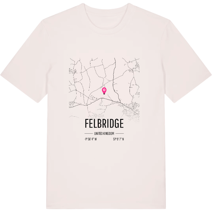 Felbridge karta t-shirt – t-shirt från PinShirt