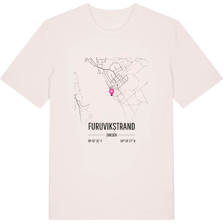 Furuvikstrand karta t-shirt – t-shirt från PinShirt