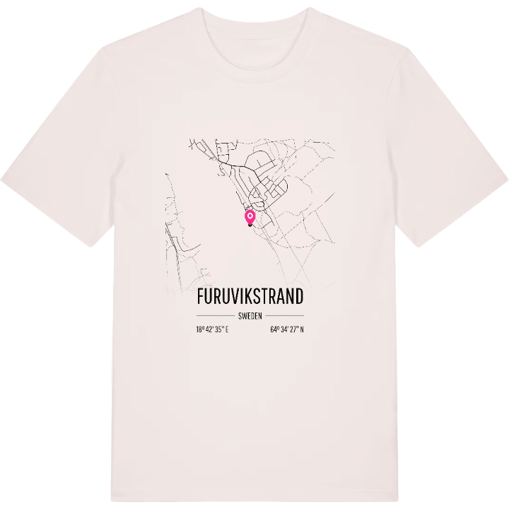 Furuvikstrand karta t-shirt – t-shirt från PinShirt