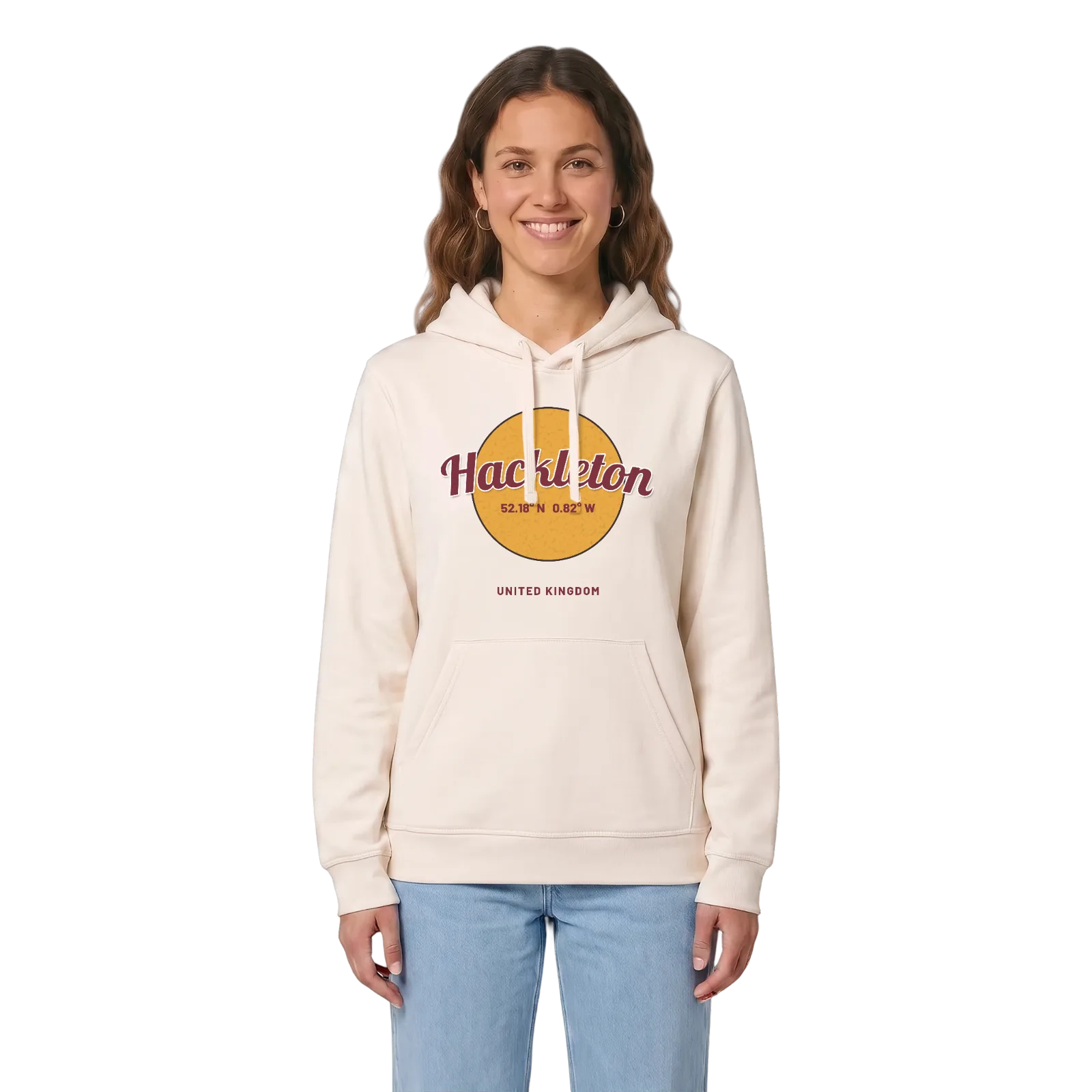 Hackleton cirkel hoodie – Vintage White, i miljö