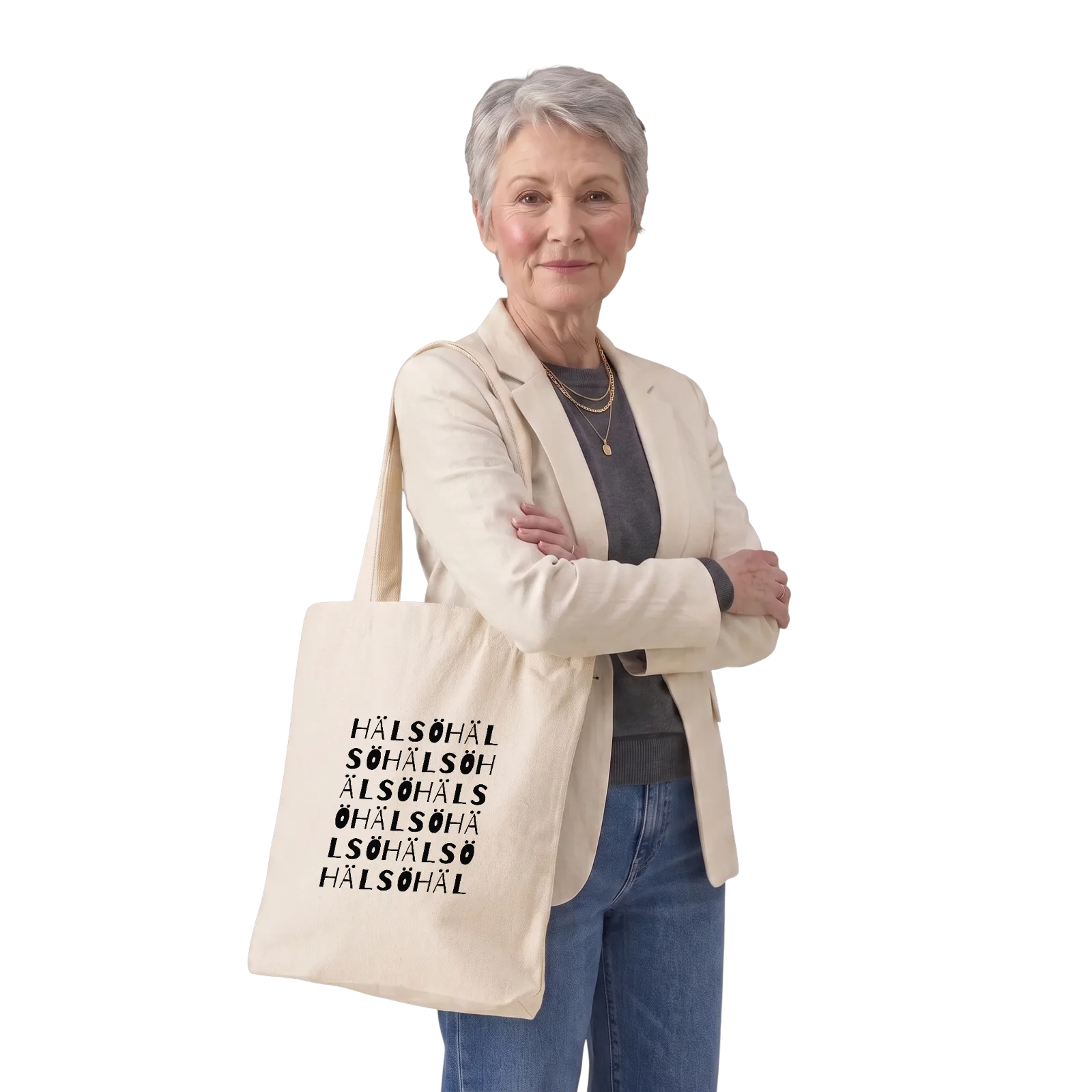 Hälsö ordlek tygkasse – Natural, i miljö
