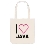 Jag älskar Java tygkasse stort tryck