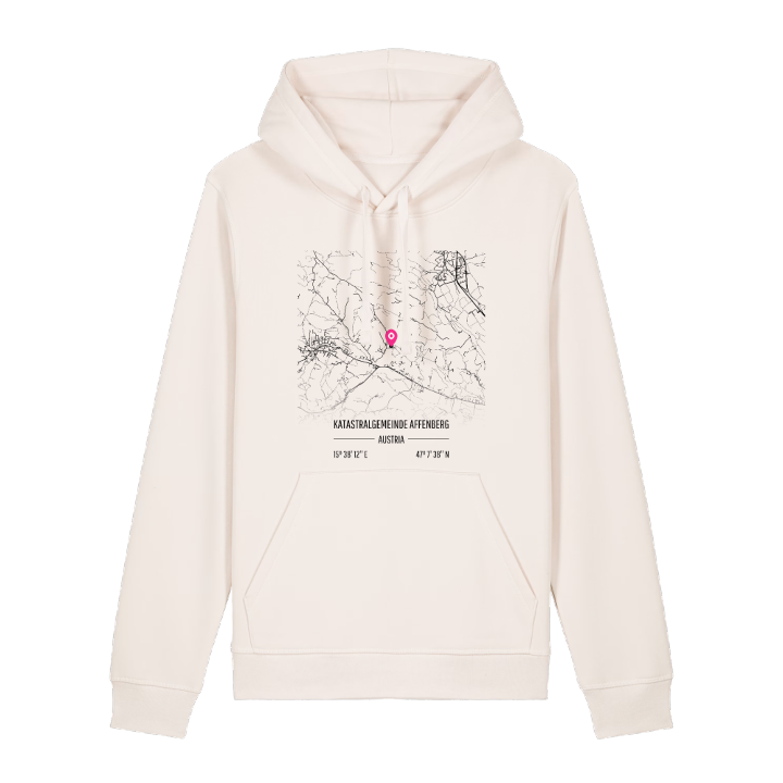 Katastralgemeinde Affenberg karta hoodie – hoodie från PinShirt