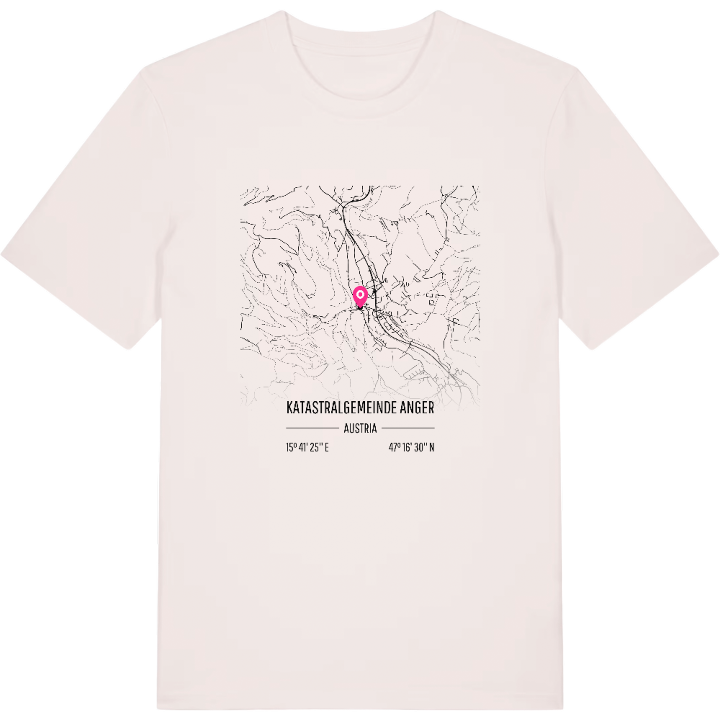 Katastralgemeinde Anger karta t-shirt – t-shirt från PinShirt