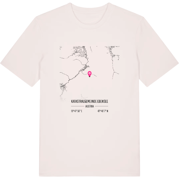 Katastralgemeinde Ebensee karta t-shirt – t-shirt från PinShirt