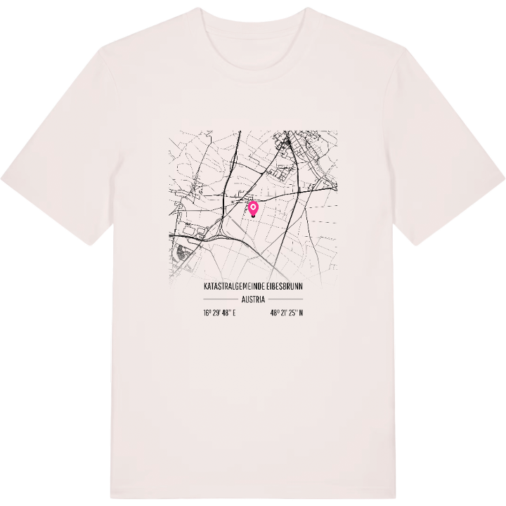 Katastralgemeinde Eibesbrunn karta t-shirt – t-shirt från PinShirt