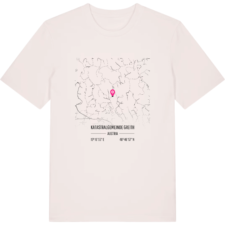 Katastralgemeinde Greith karta t-shirt – t-shirt från PinShirt