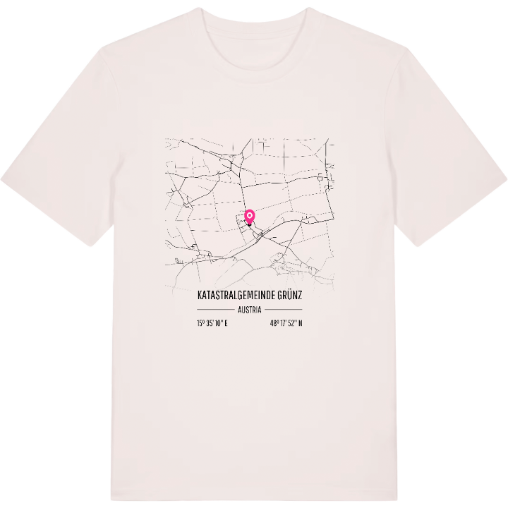 Katastralgemeinde Grünz karta t-shirt – t-shirt från PinShirt
