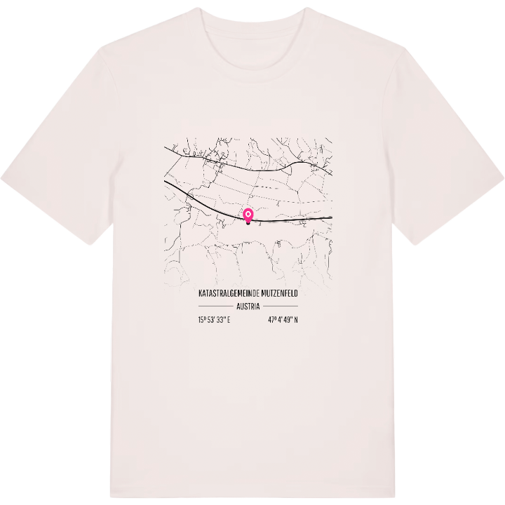 Katastralgemeinde Mutzenfeld karta t-shirt – t-shirt från PinShirt