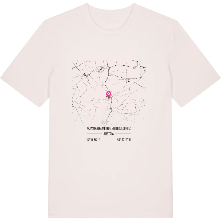 Katastralgemeinde Niederglobnitz karta t-shirt – t-shirt från PinShirt