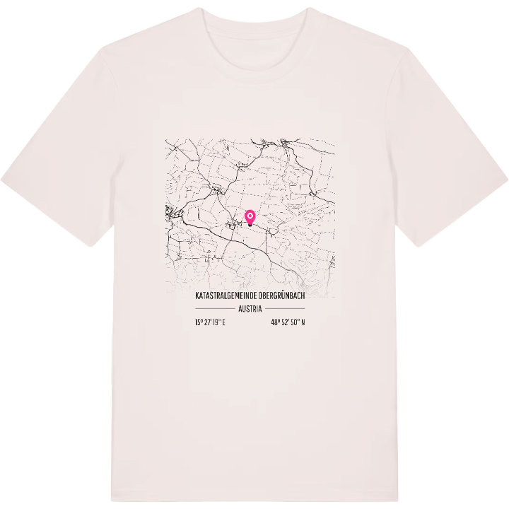 Katastralgemeinde Obergrünbach karta t-shirt – t-shirt från PinShirt