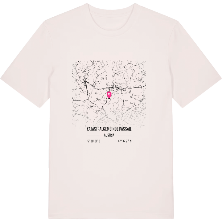 Katastralgemeinde Passail karta t-shirt – t-shirt från PinShirt
