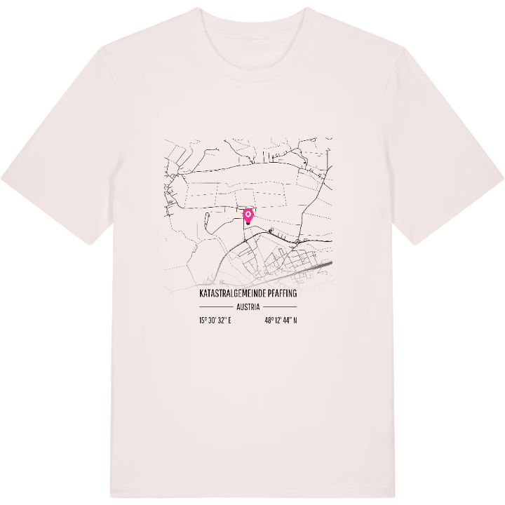 Katastralgemeinde Pfaffing karta t-shirt – t-shirt från PinShirt
