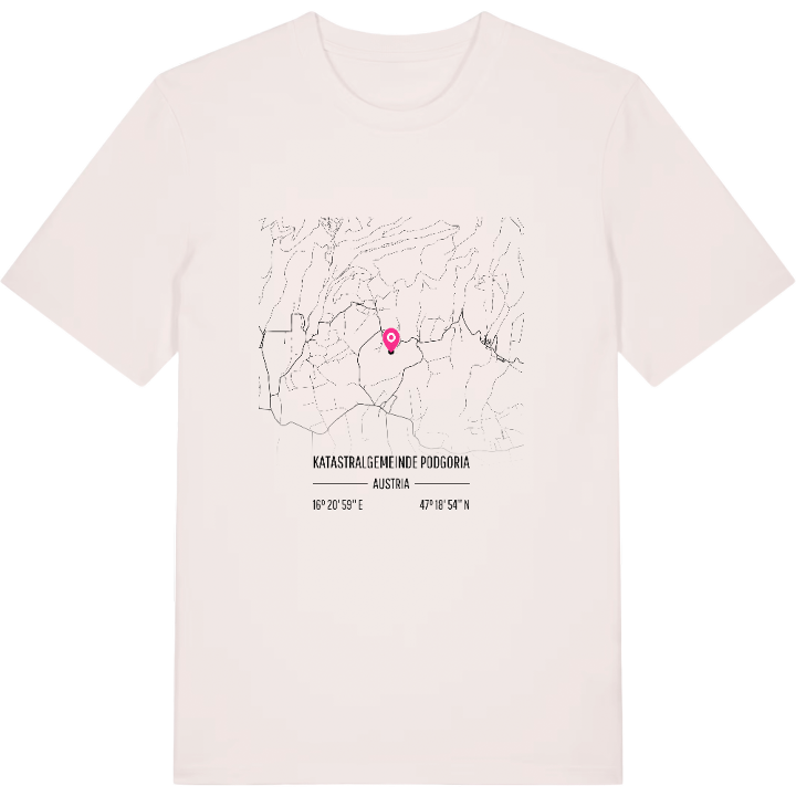 Katastralgemeinde Podgoria karta t-shirt – t-shirt från PinShirt