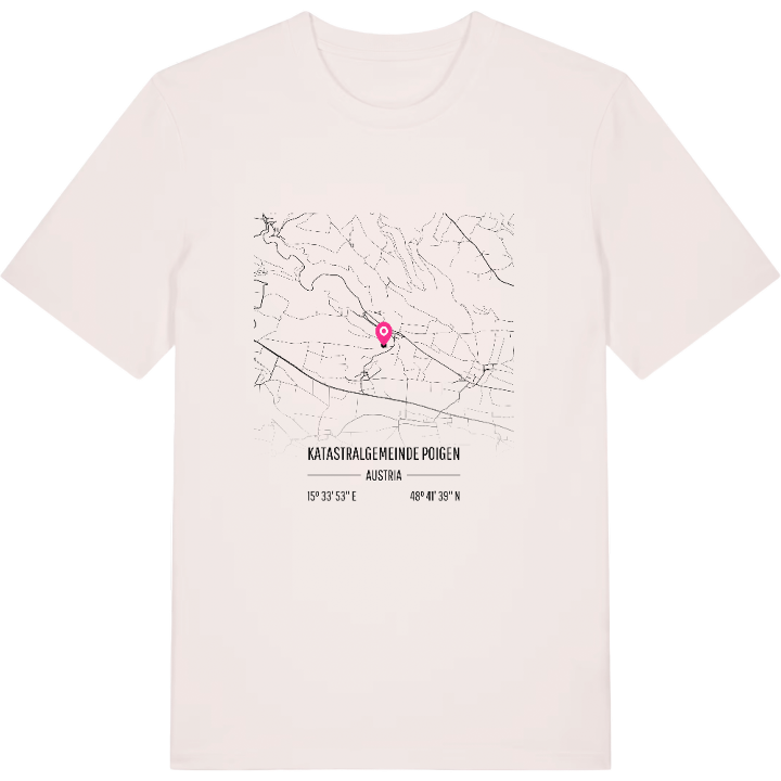 Katastralgemeinde Poigen karta t-shirt – t-shirt från PinShirt