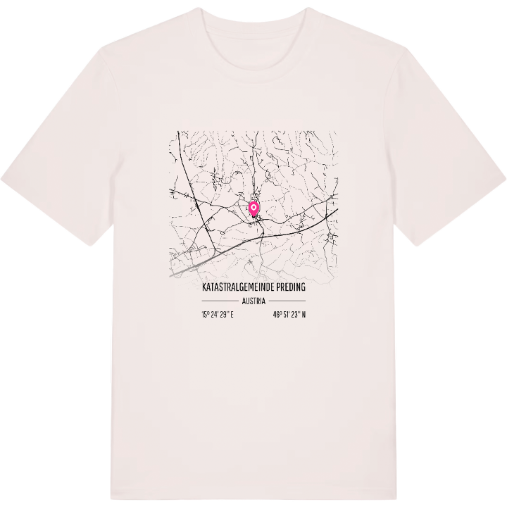 Katastralgemeinde Preding karta t-shirt – t-shirt från PinShirt