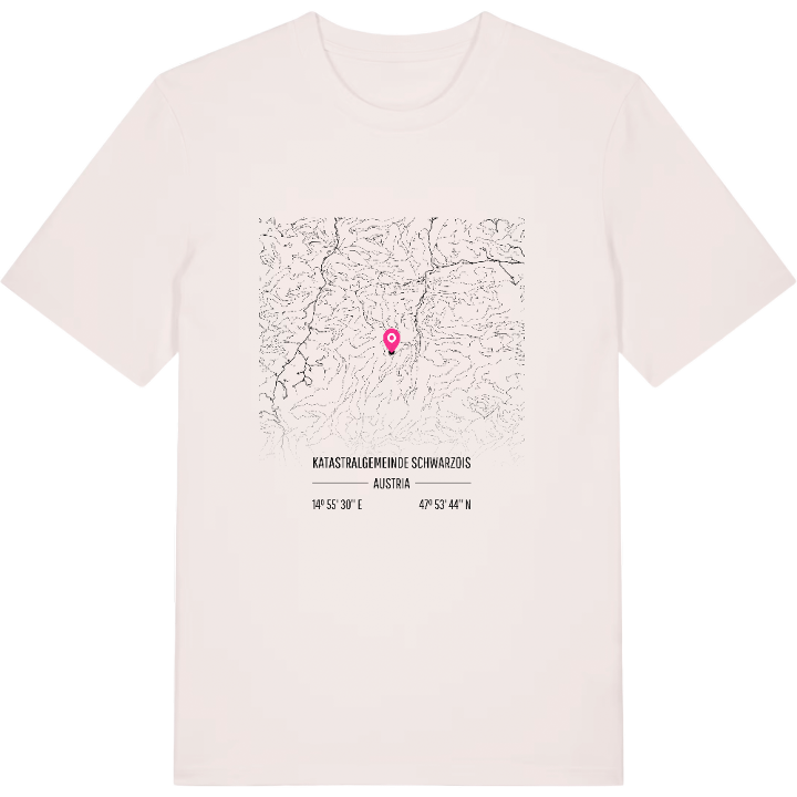 Katastralgemeinde Schwarzois karta t-shirt – t-shirt från PinShirt