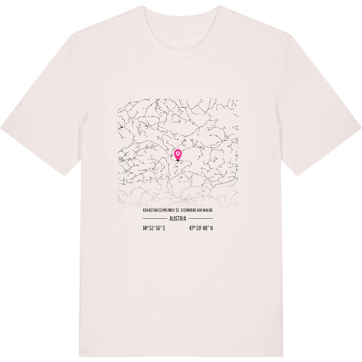 Katastralgemeinde St. Leonhard am Walde karta t-shirt – t-shirt från PinShirt