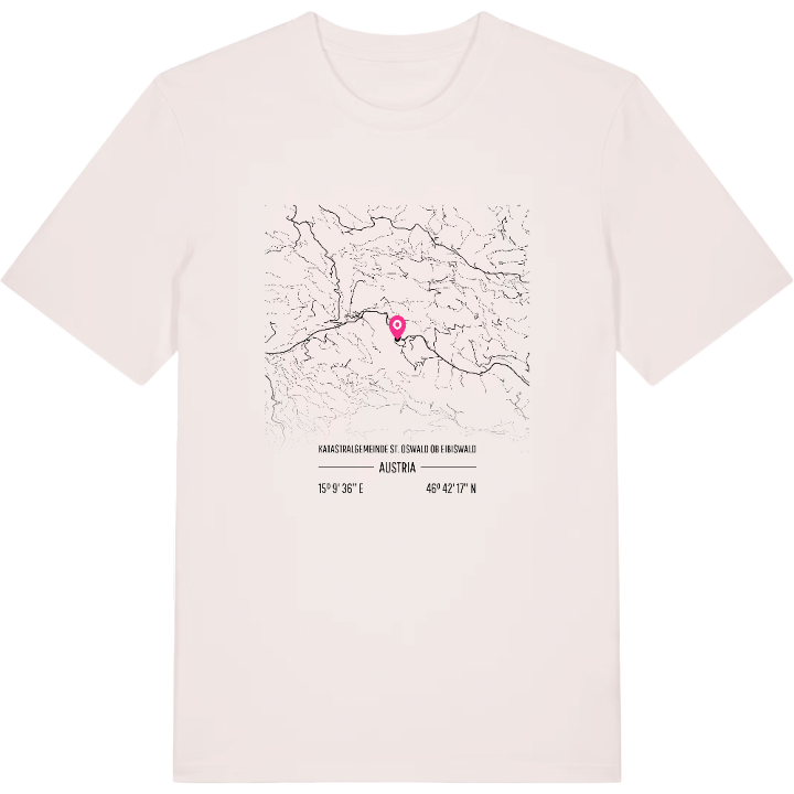 Katastralgemeinde St. Oswald ob Eibiswald karta t-shirt – t-shirt från PinShirt
