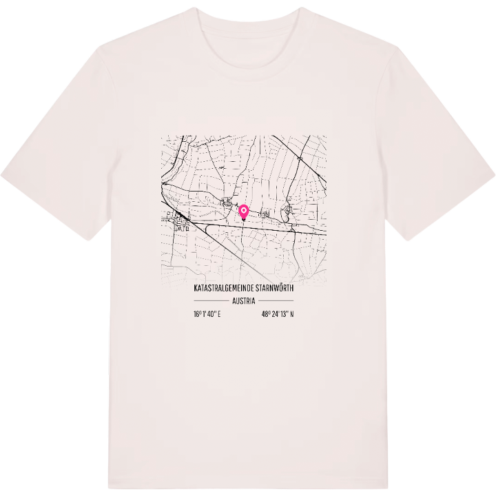 Katastralgemeinde Starnwörth karta t-shirt – t-shirt från PinShirt
