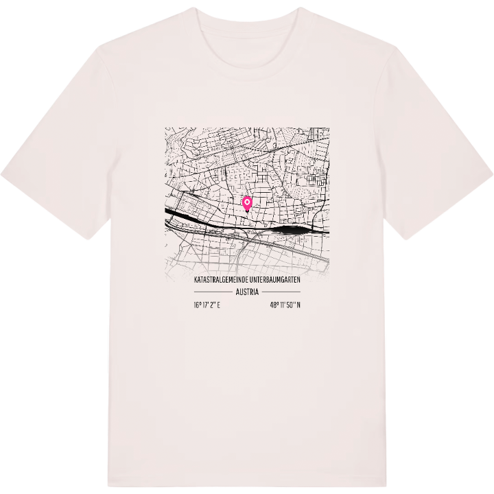 Katastralgemeinde Unterbaumgarten karta t-shirt – t-shirt från PinShirt