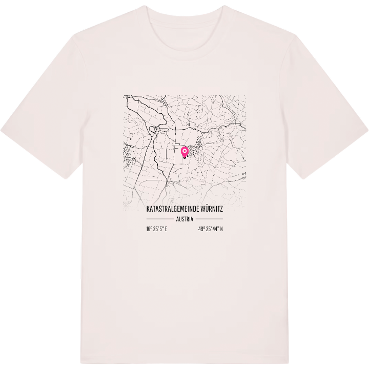 Katastralgemeinde Würnitz karta t-shirt – t-shirt från PinShirt