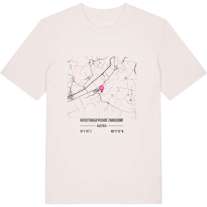 Katastralgemeinde Zarnsdorf karta t-shirt – t-shirt från PinShirt