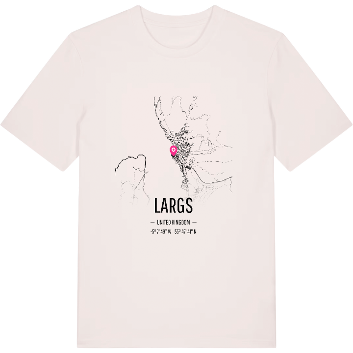 Largs karta t-shirt – t-shirt från PinShirt