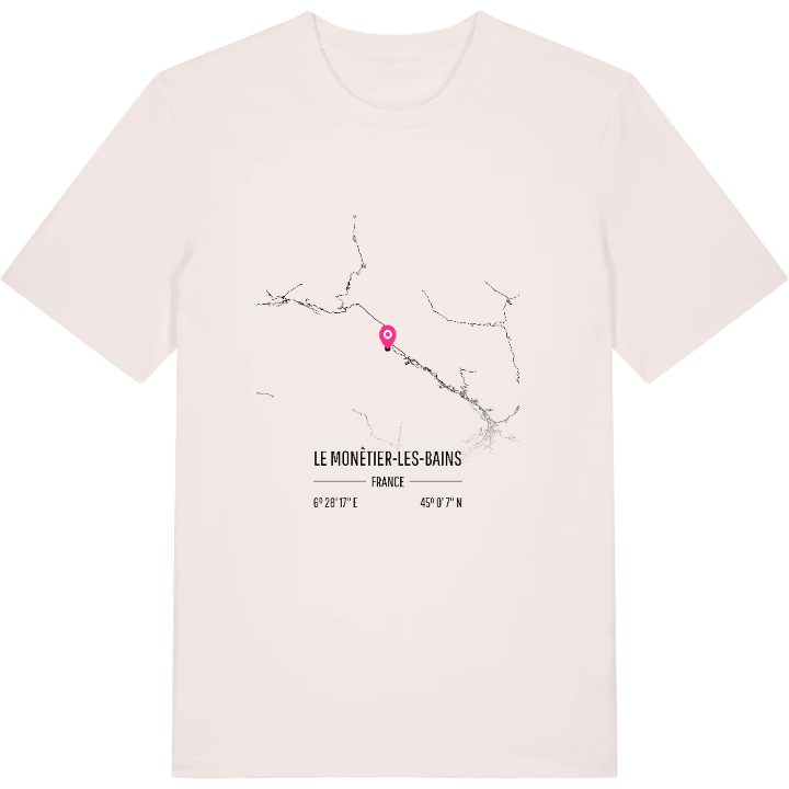 Le Monêtier-les-Bains karta t-shirt – t-shirt från PinShirt