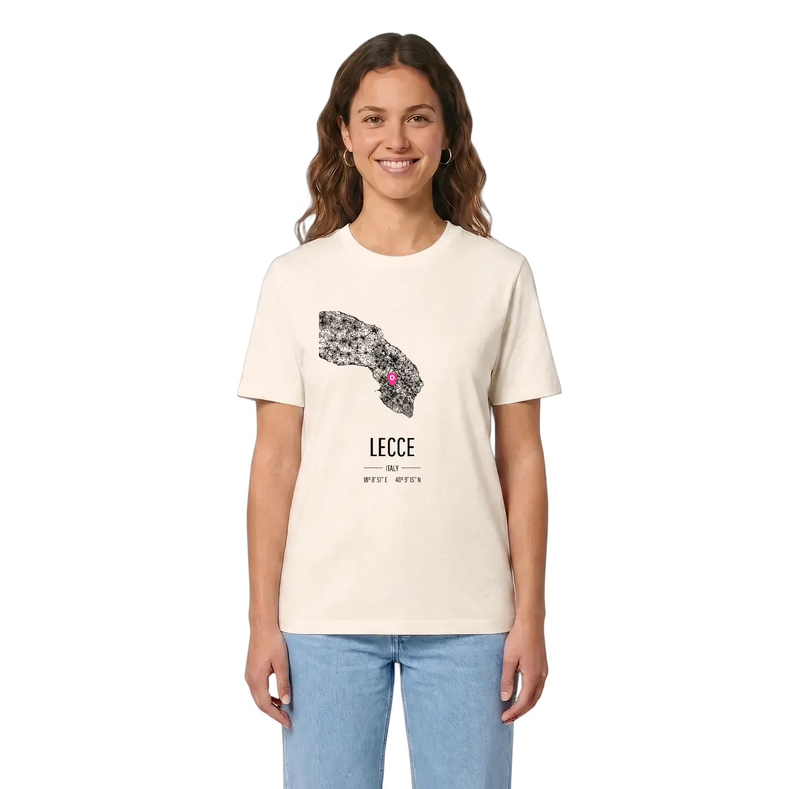 Lecce karta t-shirt – Vintage White, i miljö