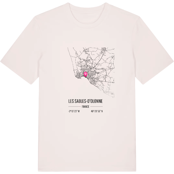 Les Sables-d'Olonne karta t-shirt – t-shirt från PinShirt