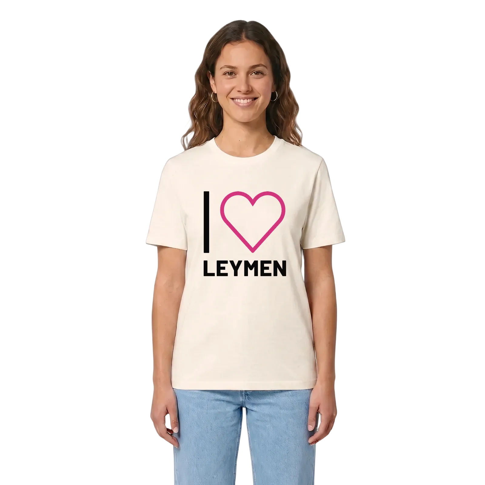 Jag älskar Leymen t-shirt stort tryck – Vintage White, i miljö