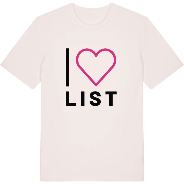 Jag älskar List t-shirt stort tryck – t-shirt från PinShirt