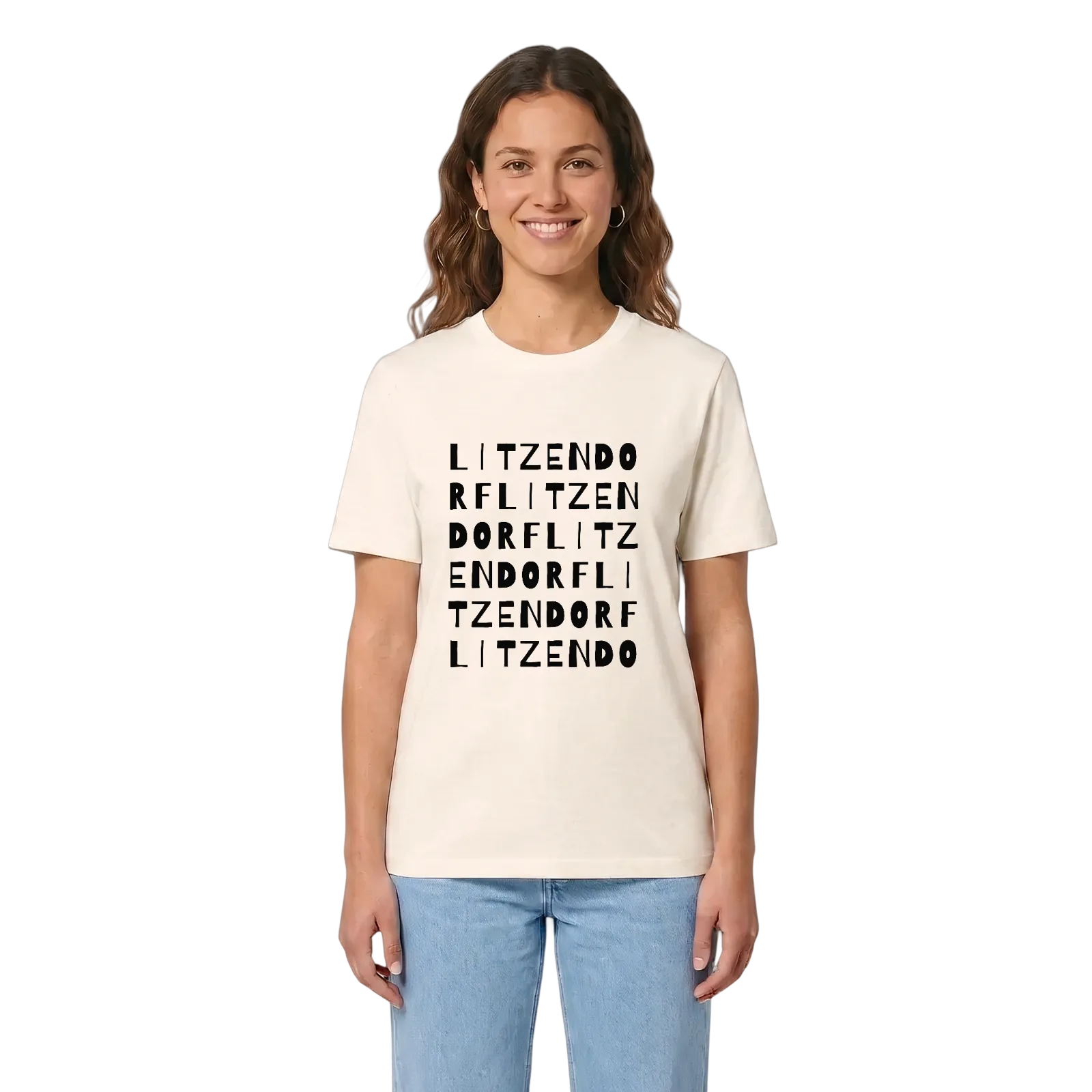 Litzendorf ordlek t-shirt – Vintage White, i miljö