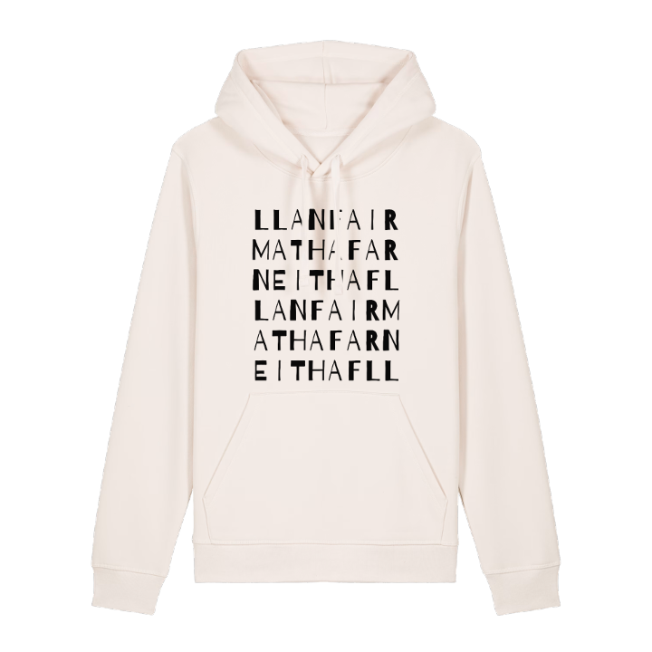 Llanfair Mathafarn Eithaf ordlek hoodie – hoodie från PinShirt