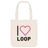 Jag älskar Loop tygkasse stort tryck