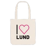 Jag älskar Lund tygkasse stort tryck