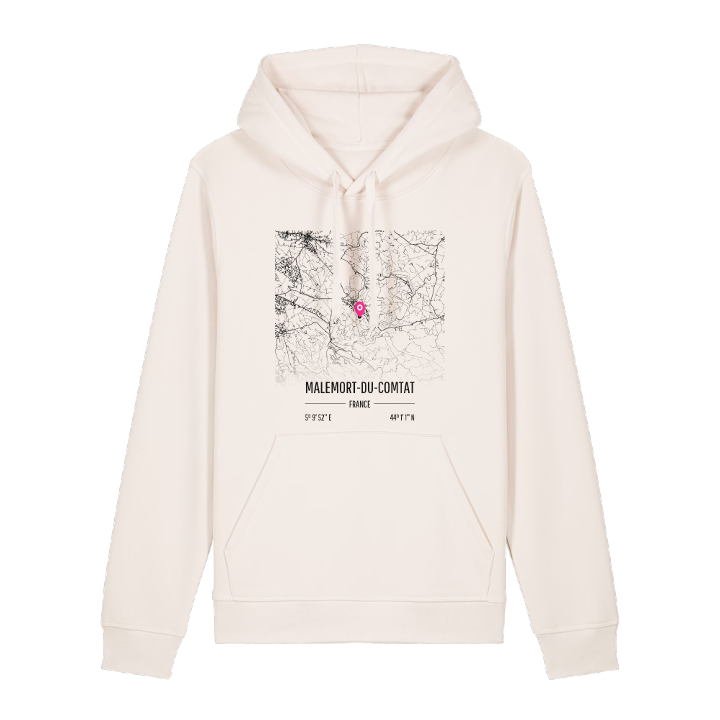 Malemort-du-Comtat karta hoodie – hoodie från PinShirt