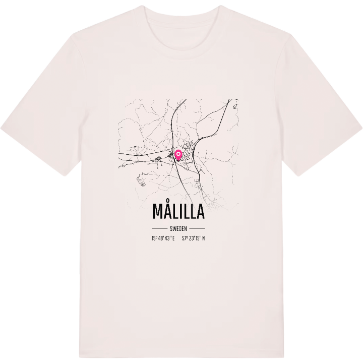 Målilla karta t-shirt – t-shirt från PinShirt