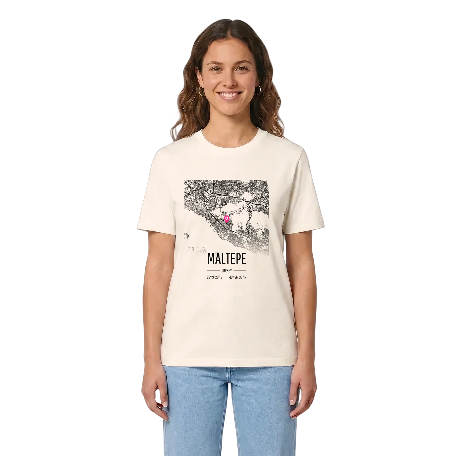 Maltepe karta t-shirt – Vintage White, i miljö