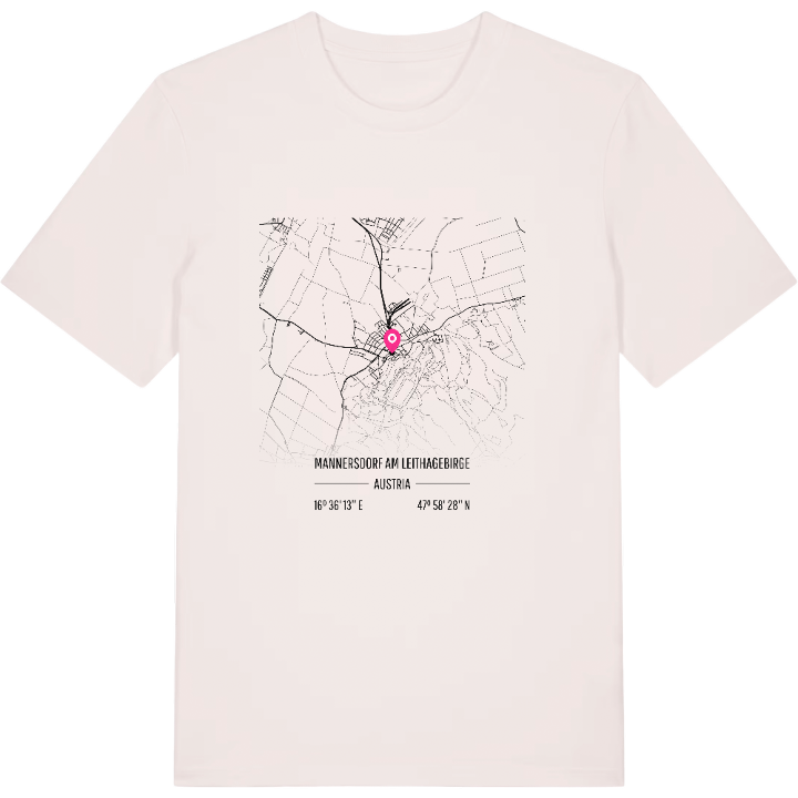 Mannersdorf am Leithagebirge karta t-shirt – t-shirt från PinShirt