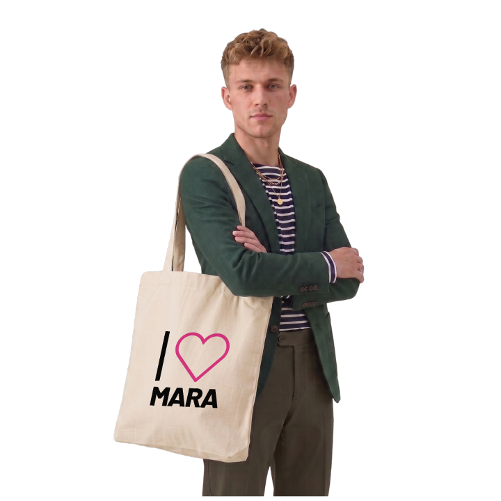 Jag älskar Mara tygkasse stort tryck – tygkasse från PinShirt