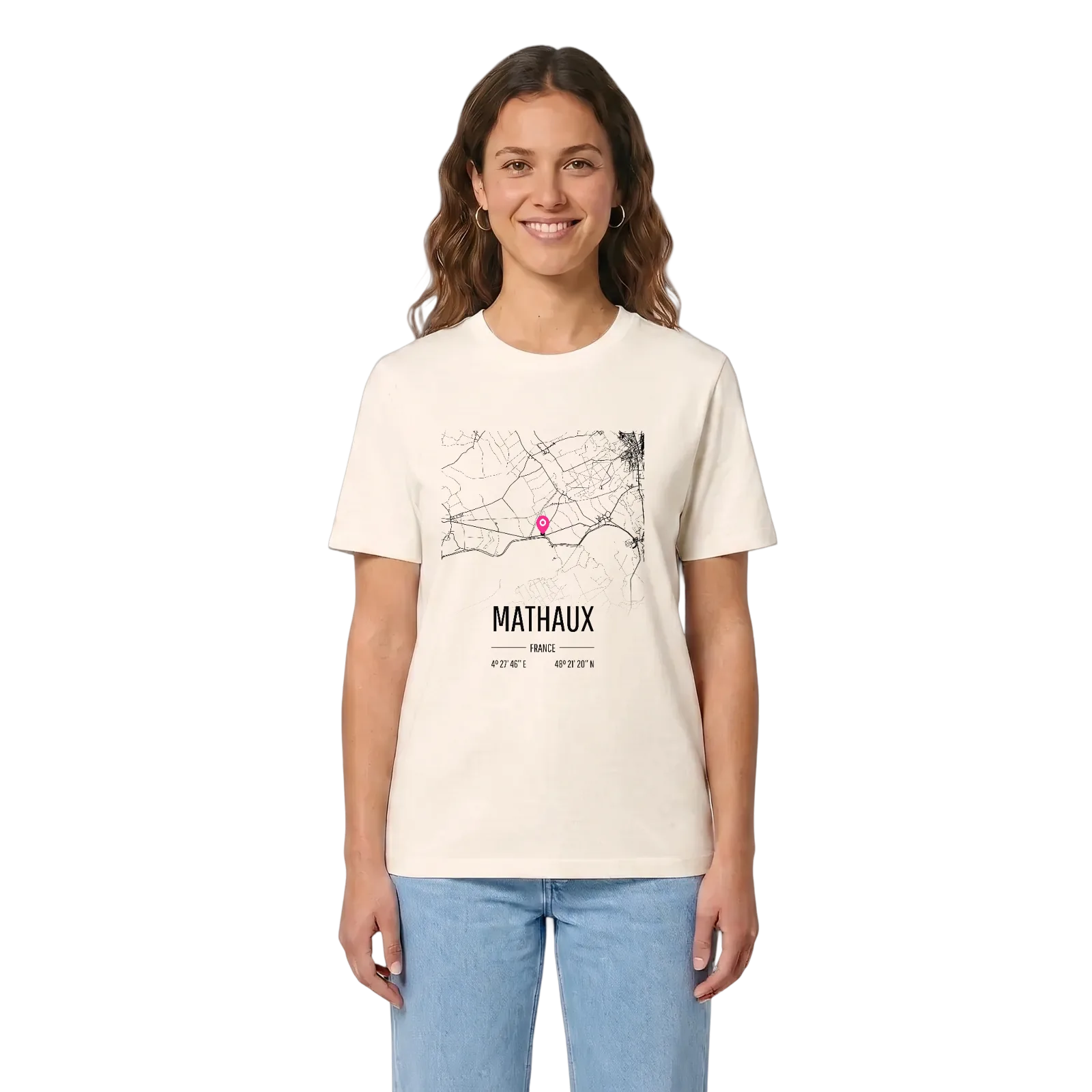 Mathaux karta t-shirt – Vintage White, i miljö
