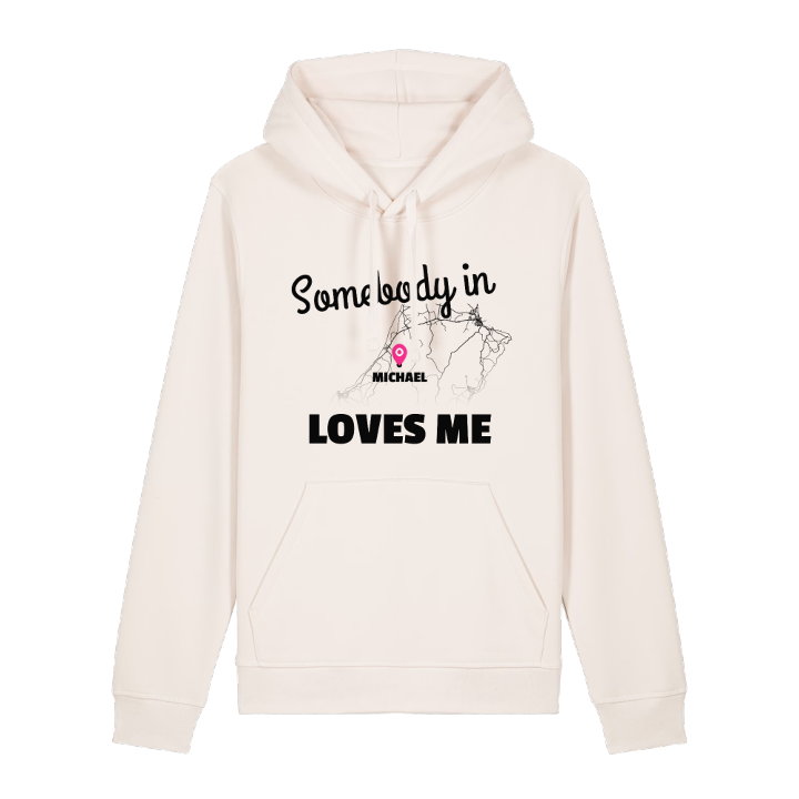 Någon i Michael älskar mig hoodie – hoodie från PinShirt