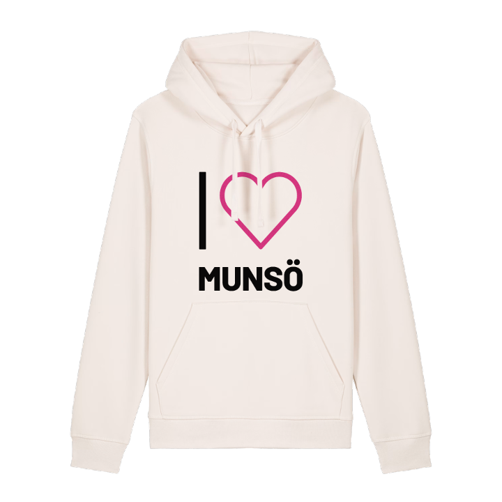 Jag älskar Munsö hoodie stort tryck – hoodie från PinShirt