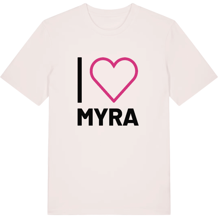 Jag älskar Myra t-shirt stort tryck – t-shirt från PinShirt